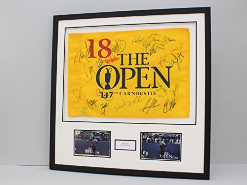 Personalised Flag Display Frame, with two photographs. 60x60cm | Golf Flag Frame | The Open | The Masters (Black Frame)