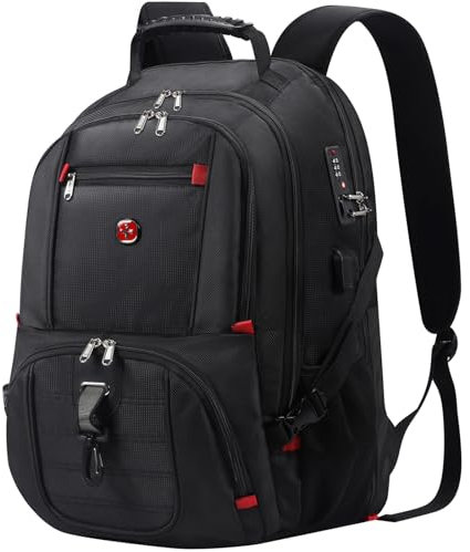 star cloud Rucksack Herren, 17 Zoll Laptop Schulrucksack Arbeitsrucksack Reiserucksack, Wasserdicht Arbeitstasche Business Travel Backpack Men, Groß Schultasche für Arbeit Uni Reise Schul, Schwarz