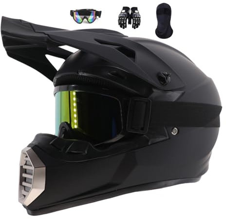 Casques Motocross Enfant Et Adulte Set, Casque De Moto Casques De Cross, Casque De Motocross Intégral, Casque Moto Cross Homme, pour Enfant Casque Downhill, Protection Enduro Casque Moto Enfant