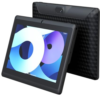 NOVOJOY 7 Inch Tablet PC, Android 12, 32GB ROM, 4GB RAM, Quad-Core Processor, 2MP+5MP Dual Camera, 3000mAh Battery, WiFi, Bluetooth, Black