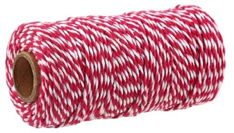 2mm 100M Cordoncino Macrame Corda Di Cotone Spago Filo Stringa Artigianale Cucito Fai Da Te Fatto A Mano Arazzi Bohemien Festa Di Nozze Decorazioni Per La Casa-SLQ A03 Rosso Bianco
