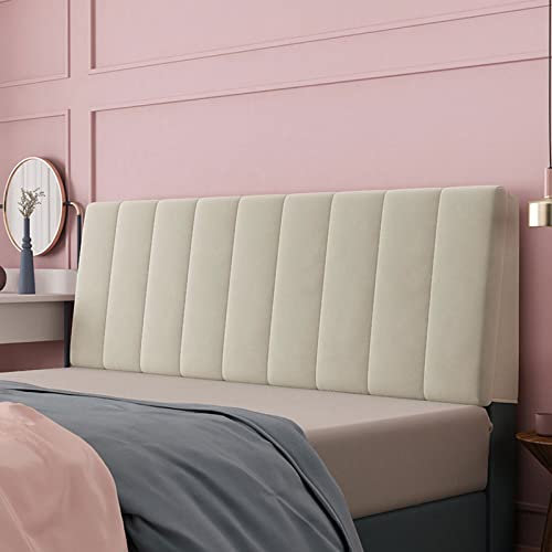 Generisch Bett kopfteil bezug Kopfteilbezug für Doppelbett holländisches Rückenlehnenkissen aus Samt einfarbig staubdicht gepolstert Heimdekoration Pink-150x60cm