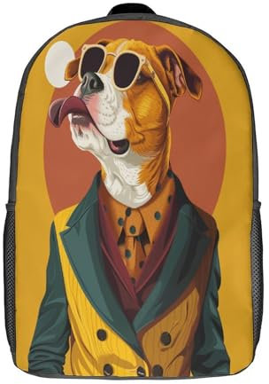 KWPGMDRY Hund Kinderrucksack,große Kapazität,Schultasche,Kindertasche,Teenager Tier Rucksack 17inch