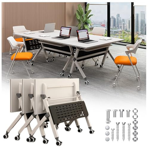 Klappbarer Konferenztisch, 63 L X 20 B X 30 H Besprechungstisch Mit Rollen, Rollbarer Multifunktionaler Seminartisch Schulungstisch Für Büro/Besprechungs/Konferenzraum(47x20x30in/120x50x75cm)