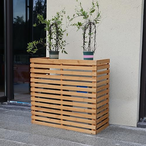 Brise-vue extérieur en bois massif pour climatiseur, clôture imperméable et résistante à la poussière, panneau de clôture pour radiateur et présentoir de plantes