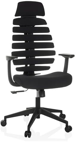 hjh OFFICE Profi Bürostuhl Ergo LINE ECO Drehstuhl mit ergonomisch geformter Rückenlehne inkl. Lordosenstütze, Chefsessel Schwarz