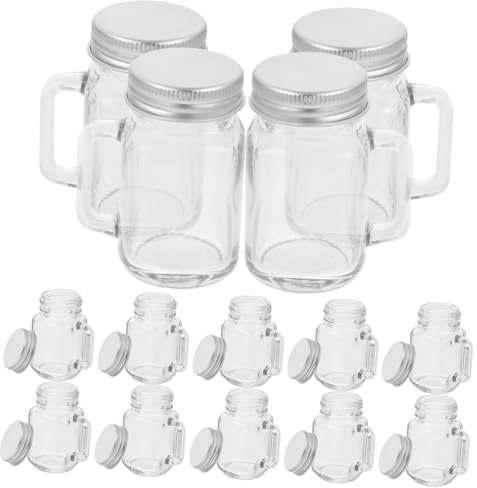 OFFSCH 16piezas Tarro Transparente Con Tapa y Asa Frascos Para Miel y Dulces Cerrado Hermético Duradero y Fácil De Transportar