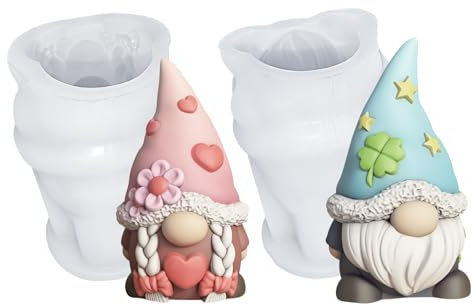 Silikonformen Gießformen Ostern Silikonform Wichtel Kerzenformen zum Gießen, 2 Stück 3D Wichtel Silikonform Ostern Gießformen Silikon Gießform Wichtel Giessformen Silikon Gießform Ostern Zwerg