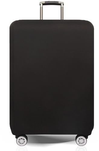 Koffer Schutzhülle,Reise Kofferschutzhülle für 22-24 Zoll Gepack Protektor Waschbar Gepäck Cover Elastisch Kofferhülle Kofferabdeckung Beschützer für Koffer Reisegepäck Schwarz(Schwarz,M)