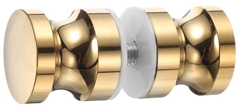 sourcing map Poignées de porte en verre, poignées de porte de douche coulissantes rondes d'un côté avec matériel à vis, pièces de rechange pour porte en verre de salle de bain de 6 à 18 mm (doré)