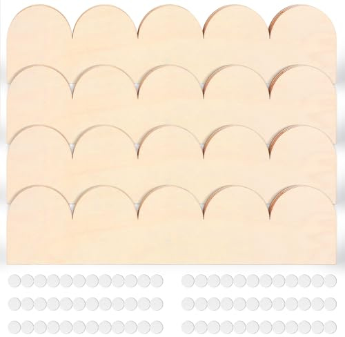 Lot de 12 Moulures Festonnées en Bois Brut 40x9cm avec Points de Colle,Jolie Garniture de Moulage pour Maison,Mur,Armoire,Étagère,Fenêtre,Porte