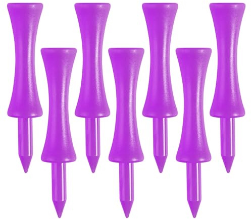 FINGER TEN Golf-Tees Kunststoff-Schloss unzerbrechliche gleiche Höhen 2 1/4 ''57mm Step Down Wert 60 Stück, Golf-Übung-Tee einfach zu Finden für Matten Farbe Lila Rosa Orange Mischfarbe (Lila)