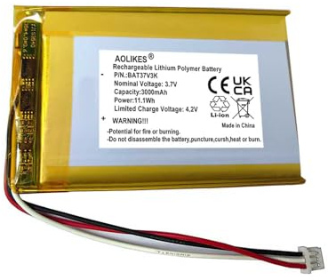 AOLIKES 3000mAh Battery Replacement for Moonybaby 55812 4.3 Screen Monitor and LEREVE 55976P 5 Screen HD Baby Monitor