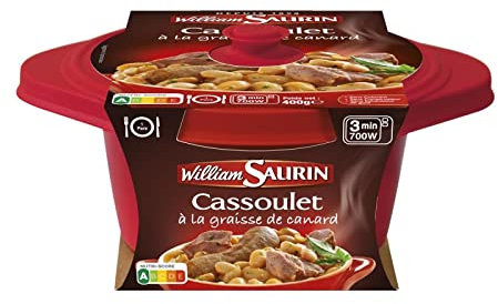 Savourez le Cassoulet de Porc à la Graisse d'Oie en Cocotte 400g WILLIAM SAURIN, plat traditionnel prêt à déguster- Lot De 3