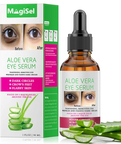 30ml Siero per Gli Occhi Con Aloe Vera, Siero Contorno Occhi, Riparatore Antirughe, Anti-invecchiamento per cerchi scuri, Riduce Borse e rughe, Trattamento Idratante Contorno per Uomini e Donne