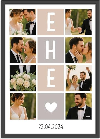 OWLBOOK® Personalisierte Hochzeitsgeschenke für Brautpaar | Fotogeschenke zum Hochzeitstag | Foto Geschenke zur Hochzeit Jahrestag Valentinstag | EHE