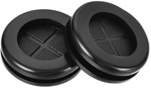 TOP-VIGOR 4Pcs 25mm Round Rubber Grommets Double-Sided Black Synthetic Rubber Hole Plugs Electrical Wire Gaskets for Cable and Plug Protection