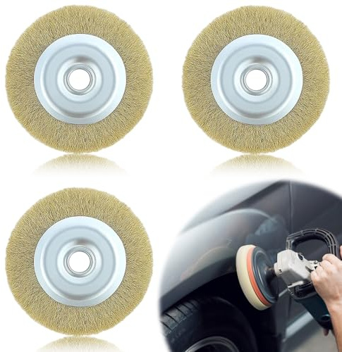 3Pcs 125mm Wire Wheel Brush, 16mm Arbor Hole, Compatible with RY18PCA-0 OPC1800 OPC1815 Patio Cleaner, for Cleaning Rust, Joint Debris, Weeds from Patios & Concrete - Heavy Duty Wire Brush Replacement