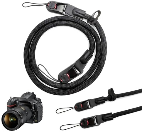 ZESHGON Camera Strap, Adjustable Climbing Rope Camera Neck Shoulder Crossbody Strap for Digital Mirrorless Cameras, Quick Release Cameras Straps for Man Woman Photographers