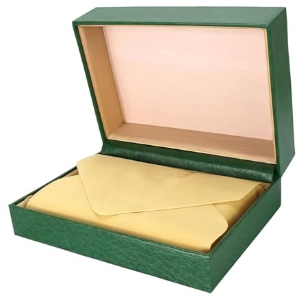 ROUREOX Verde Similpelle Scatola Orologio Legno Foderato Interno Vintage Stile Conservazione Custodia Motivo Esterno Scatola per Rolex