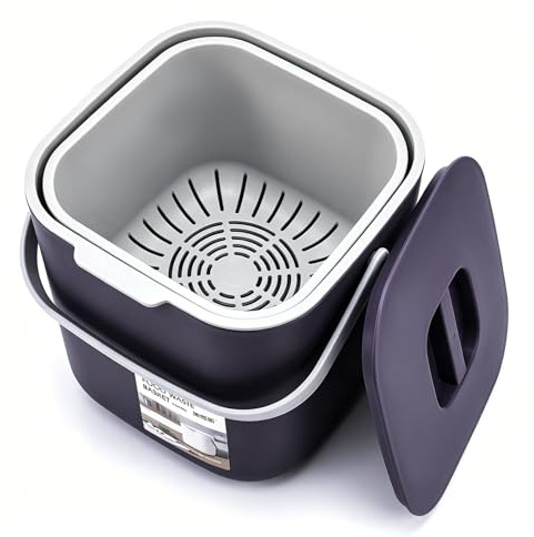 4L Cubo de Basura orgánica para Cocina,de compostaje con Tapa y colador