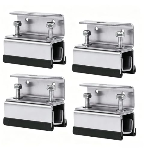 Melivarone 4er Set Van Roof Rack Mount Kit, 304 Edelstahl Dachträger Befestigung für Solarpanel & Dachbox, Kompatibel mit Ducato, Boxer, Jumper, ProMaster, Dachbox Halterung ohne Bohren (horizontal)