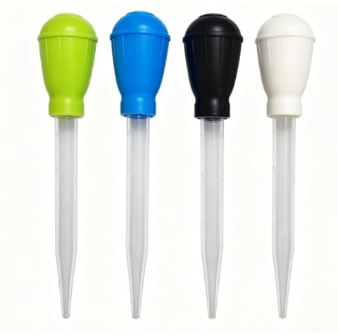 Riuulity 30ml Turkey Baster Aquarium Water Changer Dropper Fish Tank Dropper with 4 Clear Measurement Markings for Fish Poop Cleaning and Basting (45cm siphon)