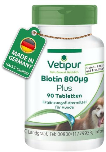 Vetipur Biotine 800µg - 90 Comprimés pour Chiens
