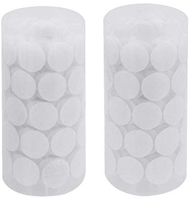 CODIRATO 250 Paar Klettverschluss Klettpunkte selbstklebend 20 mm Rund Klettband für Kunststoff, Glas, Papier, Leder, Metall, Kleidung(weiß)