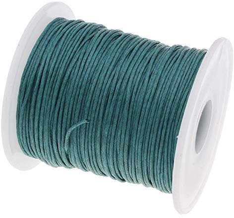 My-Bead Wachsschnur Baumwollschnur 1mm türkis Petrol 90 Meter stark & reißfest ideal für Schmuckherstellung Makramee Basteln Armbänder Ketten DIY