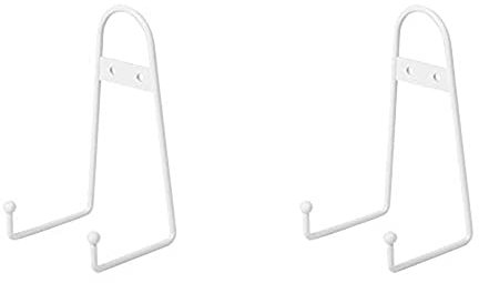Tincogo 6 inch Medium White Metal wall Mount Display Easel Plate Hanger Vertical Plate Stand Holders Picture frame Stand for Wall 4 Pack