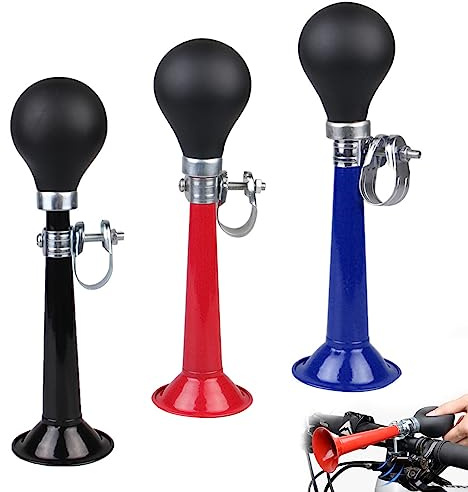 Amindz 3 Stück Fahrrad Hupe,Metall Ballhupe Fahrrad mit verstellbarem Clip,Universal Bike Horn,Fahrradklingel,Fahrradglocke für die Meisten Fahrradlenker
