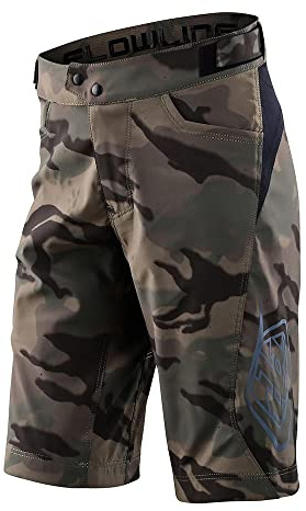 Troy Lee Designs Cycling Mountain Bike Trail Biking MTB Bicycle Shorts for Youth, FLOWLINE Short NO Liner (28, Spray CAMO Army)