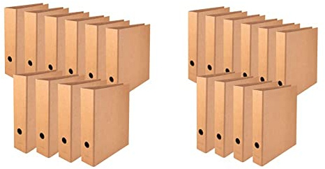Original Falken 10er Pack Vegan-Ordner Pure Nature. 8 cm breit DIN A4 Braun Aktenordner Briefordner & Falken 10er Pack Vegan-Ordner Pure Nature. 5 cm breit DIN A4 Braun Aktenordner Briefordner