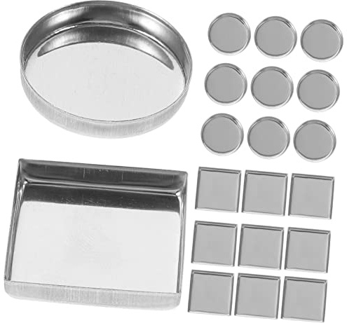 BIUDECO 30pcs Aluminum Plate Watercolor Palette Pans Eyeshadow Palette Accessory Diy Empty Pan Mini Makeup Empty Eyeshadow Tins Mini Paint Metal Container Cosmetic