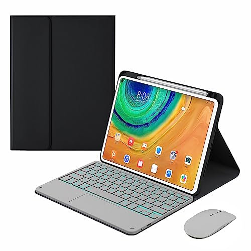 GUPENAA Funda con Teclado para iPad 6ª/5ª Generación 2018 2017, Air 2/Air 1, Pro 9,7 con Panel Táctil, Contiene Ñ, Teclado Retroiluminado Bluetooth Desmontable Magnético Inalámbrico,Blanco