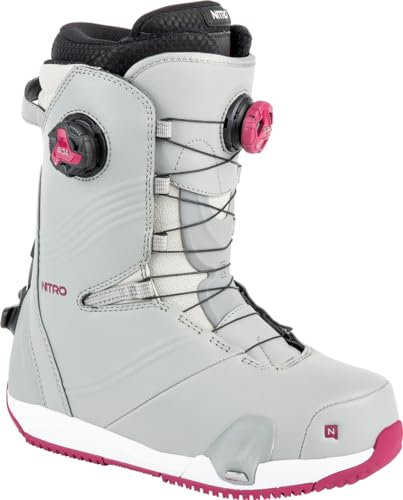 Nitro Damen Dynasty BOA 24 All Mountain Freeride Premium Schnellschnürsystem Step On Boot Snowboardboot, Iron-Wine, 26.5