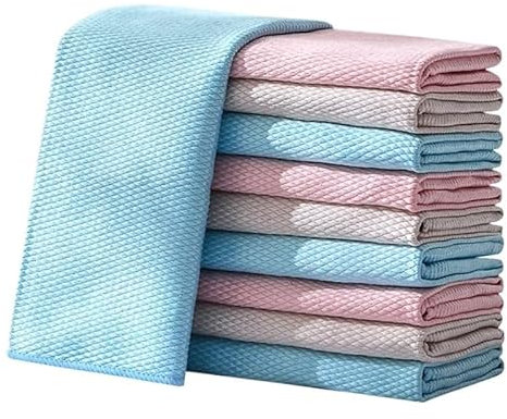 GUYANA Scrub Mommy Paño de lavandería Absorbente de Aceite de Cocina Engrosado, paño de Limpieza de Ventanas de Vidrio, paño de Limpieza del hogar Bayetas (Color : 25X25CM(Random)-5 PCS)