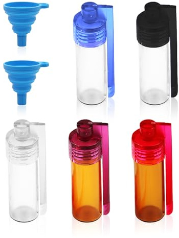 5 Glas-Aufbewahrungsflaschen mit 2 Mini-Trichtern, Medizinzubehör, Gewürzpulver-Werkzeug mit Löffel, tragbares Mini-Aufbewahrungsflaschen-Set für draußen