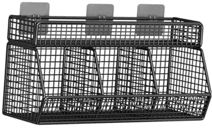 Fenteer Organizador de Pared para Cocina, Cesta Metálica de Almacenamiento, 3 Rejillas, Individual