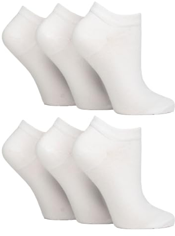 Gentle Grip 6 Paires Femme Chaussettes Courtes Diabétiques Chaussettes Basses Sans Elastique et Couture pour Pieds Gonflés (37-42, Blanc)