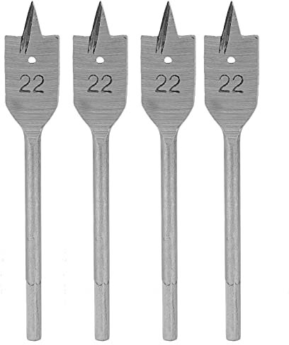 ANKROYU 4-teiliges 22-mm-Flachholzbohrer-Set, Spatenbohrer aus Kohlenstoffstahl, Holzbearbeitungswerkzeuge, präzise Positionierung, Spatenbohrer für Holz und Metall