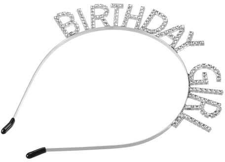 Coronas de cumpleaños para niña, banda de cumpleaños, banda de pelo con diamantes de imitación, tiara de princesa, accesorios de feliz cumpleaños para mujeres y niñas, fiesta, día de San