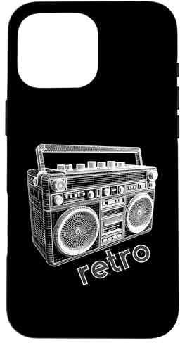 Boombox-Abbildung — Vintage-Ghettoblaster-Boombox-Liebhaber Hülle für iPhone 16 Pro Max