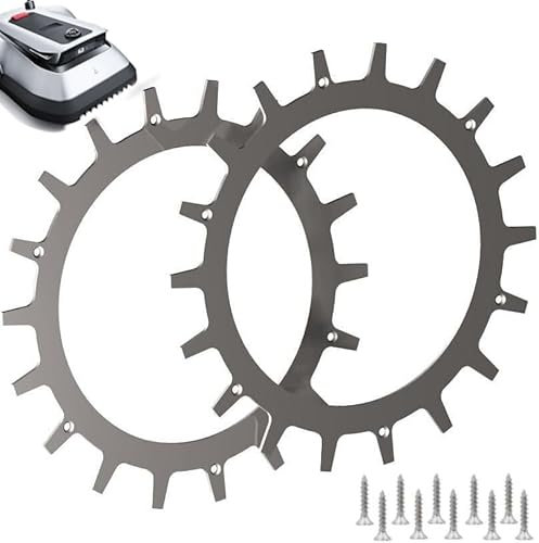 Punte per Ecovacs Goat – Acciaio inossidabile – fori per viti abbassati – 12 viti in acciaio inox – Miglioramento della trazione per robot tosaerba – Tagliaerba robot diametro esterno 235 mm