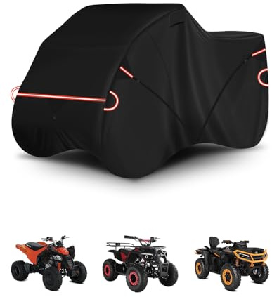 CEMOFE Quad Abdeckplane Wasserdicht Quad ATV Abdeckplane ATV Abdeckplane mit Reflektionsstreifen Schutz vor UV, Regen, Schnee und Staub (210 x 120 x 115cm)
