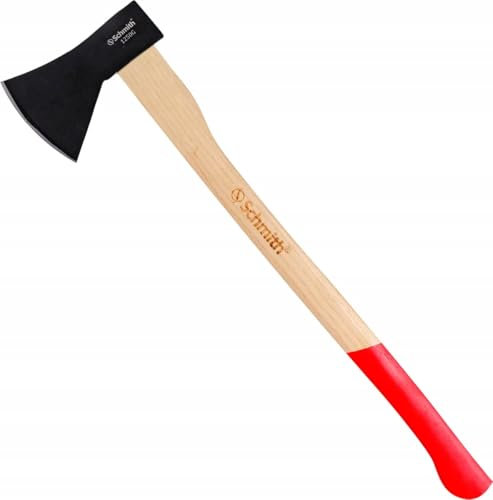 Schmith - Ascia temprata con manico in legno 1,25 kg - Ideale per legna da ardere - Resistente - Ergonomico - Robusto - Forestale