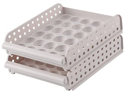 Gadpiparty 1pc Double Storage Box Stackable Freshness Keeper for Refrigerator Kitchen Organizer Stable Base for Home and Restaurant Use