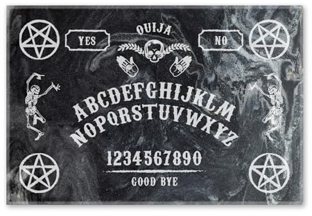 Solid Marble Chopping Board Ouija Board Printed Cheese Board Serving Board Novelty Gift Scary Horror Ghosts (Black)