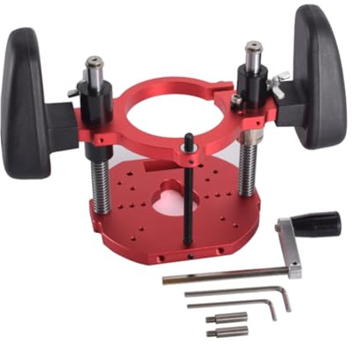 Flaroey Piastra di Sollevamento Base Router Lift per Motori Router di Legno Banco da Strumenti Fai-Da-Te Strumento per la Lavorazione del Legno Rosso Durevole